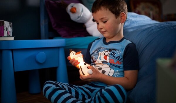 Philips 71768/08/16 - Lampada LED per bambini DISNEY FROZEN OLAF LED/0,3 W/2xAAA Pupazzo di neve