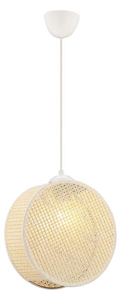 Lampadario a sospensione con cavo DRUM 1xE27/60W/230V colore crema