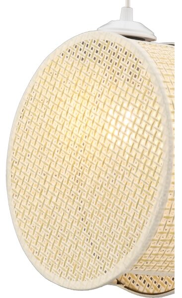 Lampadario a sospensione con cavo DRUM 1xE27/60W/230V colore crema