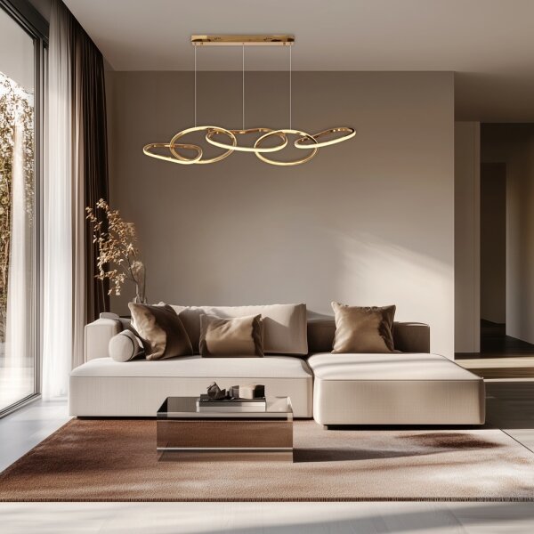 Lampadario a sospensione con cavo LED ANNELI LED/45W/230V 125 cm Oro