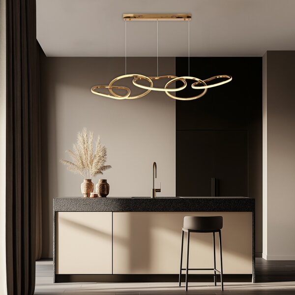 Lampadario a sospensione con cavo LED ANNELI LED/45W/230V 125 cm Oro