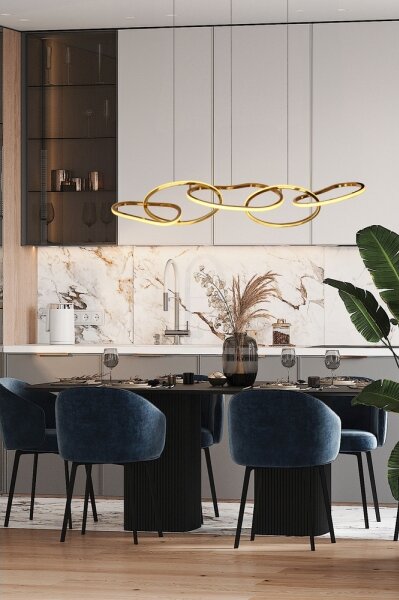 Lampadario a sospensione con cavo LED ANNELI LED/45W/230V 125 cm Oro