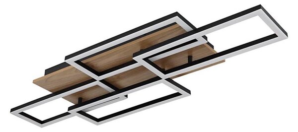 Globo 67359-40 - Lampada da soffitto LED dimmerabile JEFFRY 40W/230V 32,5 x 87,5 cm marrone/nero + telecomando