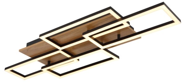 Globo 67359-40 - Lampada da soffitto LED dimmerabile JEFFRY 40W/230V 32,5 x 87,5 cm marrone/nero + telecomando