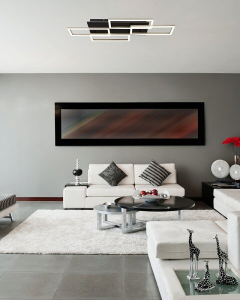Globo 67359-40A - JEFFRY Lampada da soffitto dimmerabile a LED 40W/230V 32,5x87,5 cm nero + telecomando