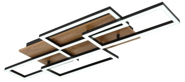 Globo 67359-40 - Lampada da soffitto LED dimmerabile JEFFRY 40W/230V 32,5 x 87,5 cm marrone/nero + telecomando