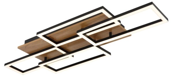 Globo 67359-40 - Lampada da soffitto LED dimmerabile JEFFRY 40W/230V 32,5 x 87,5 cm marrone/nero + telecomando