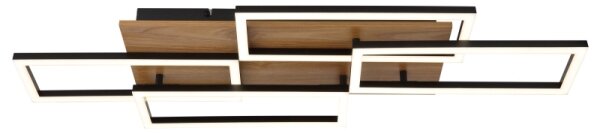 Globo 67359-40 - Lampada da soffitto LED dimmerabile JEFFRY 40W/230V 32,5 x 87,5 cm marrone/nero + telecomando