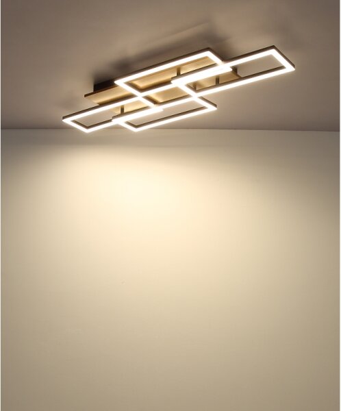 Globo 67359-40 - Lampada da soffitto LED dimmerabile JEFFRY 40W/230V 32,5 x 87,5 cm marrone/nero + telecomando