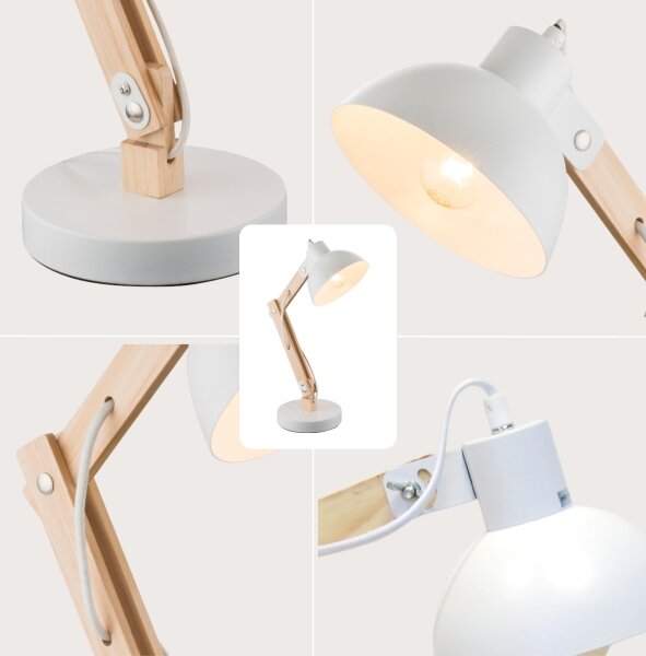 Brilagi - Lampada da tavolo FOCUS 1xE27/40W/230V bianca