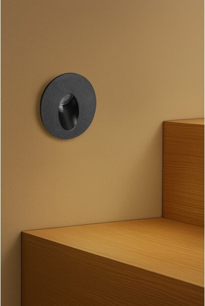 Brilagi - LED lampada da incasso per esterni STAIRDOT LED/2W/230V, nero, IP65, rotonda