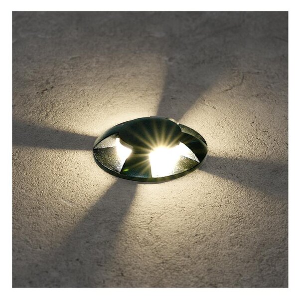 Brilagi - GROUNDRAY Luce LED da esterno incassabile nel terreno, 1W, 230V, nera, IP67