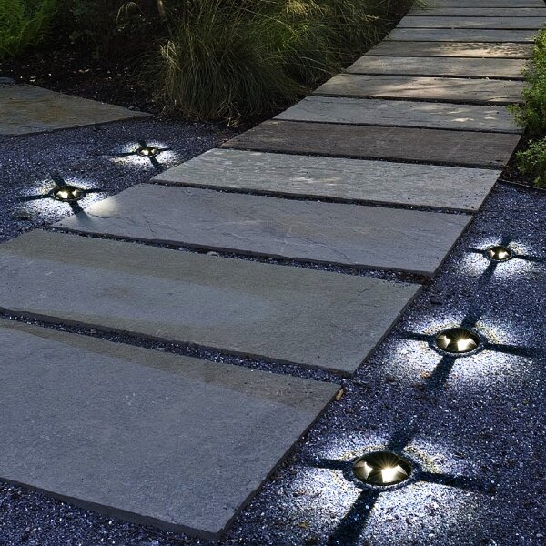 Brilagi - GROUNDRAY Luce LED da esterno incassabile nel terreno, 1W, 230V, nera, IP67