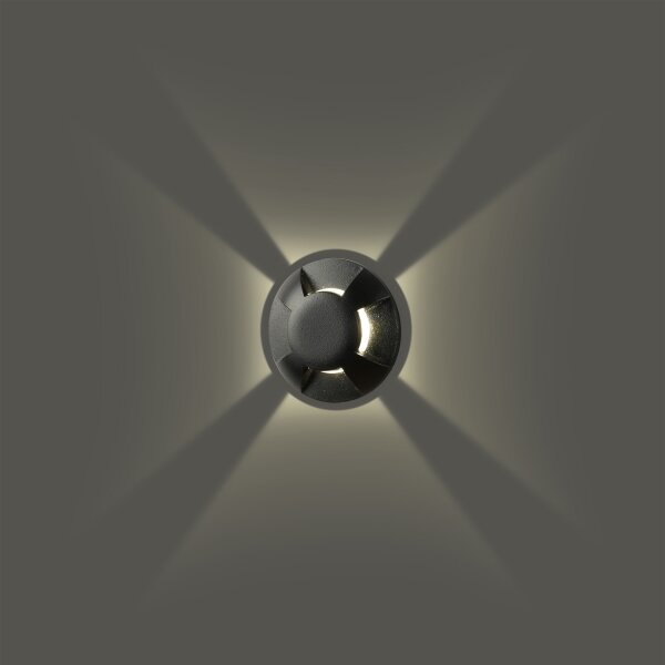 Brilagi - GROUNDRAY Luce LED da esterno incassabile nel terreno, 1W, 230V, nera, IP67