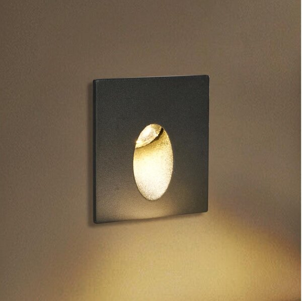 Brilagi - Lampada da incasso LED per esterni STAIRDOT LED/2W/230V, nero, IP65, quadrata