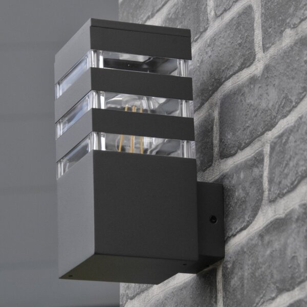 LED RGBW dimmerabile applique da esterno TEKSAS 1xE27/9W/230V IP44 antracite