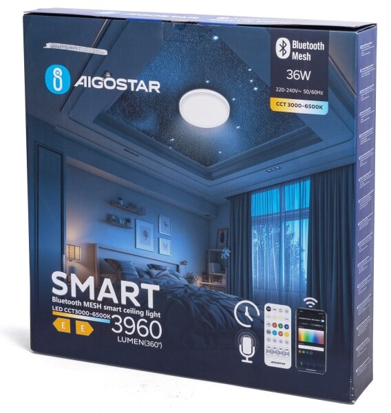 Aigostar - Lampada da soffitto a LED da 36 W, 230 V, con telecomando