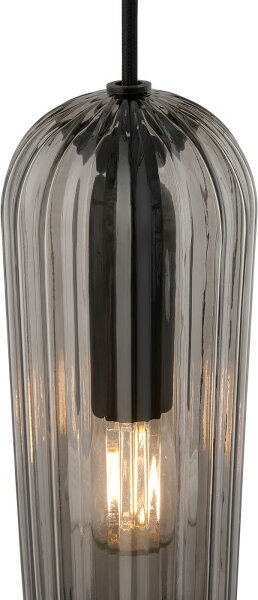 Nordlux - Lampadario a sospensione su cavo MIELLA 3xE27/25W/230V nero/fumé