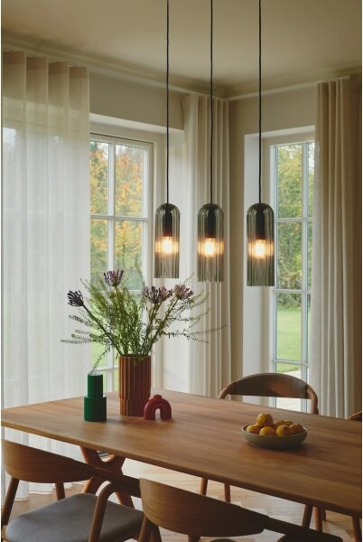 Nordlux - Lampadario a sospensione su cavo MIELLA 3xE27/25W/230V nero/fumé