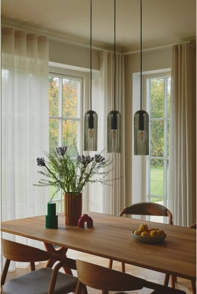 Nordlux - Lampadario a sospensione su cavo MIELLA 3xE27/25W/230V nero/fumé
