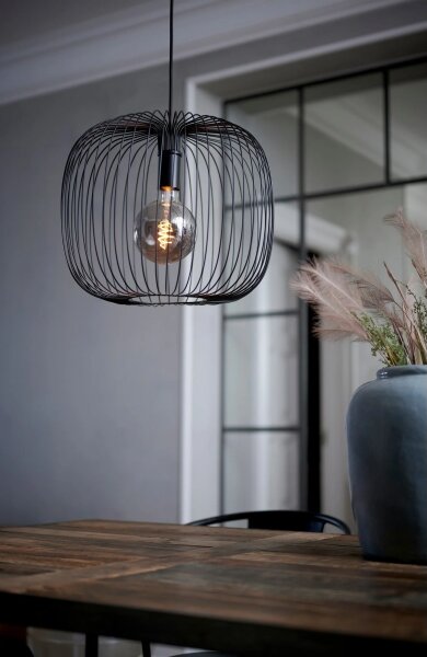 Nordlux - Lampada a sospensione BERONI con cavo 1xE27/60W/230V, nero, diam. 40 cm