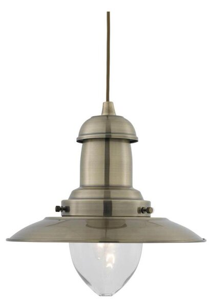 Searchlight 4301AB - FISHERMAN lampada a sospensione con cavo 1xE27/60W/230V ottone