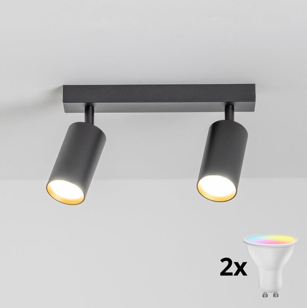 Brilagi - Faretto dimmerabile LED RGBW SELE 2xGU10/4,8W/230V nero/dorato