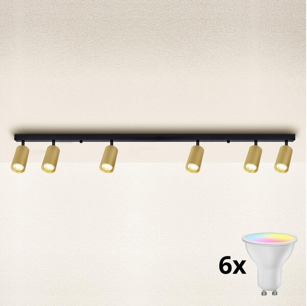 Brilagi - Faretto LED dimmerabile SELE GOLDEN 6xGU10/6,5W/230V nero/oro