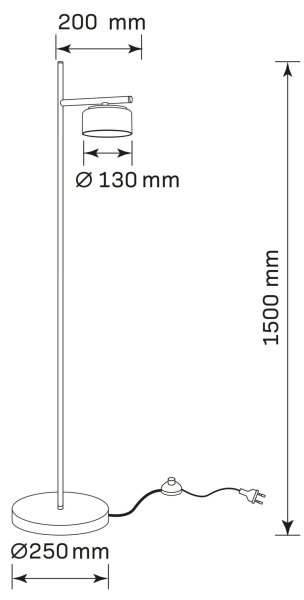 Lampada da terra LED OFELIA 1xGX53/6W/230V nero/fumé
