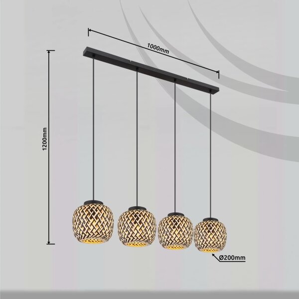 Globo 15766-4H - Lampadario a sospensione con filo COLLY 4xE27/15W/230V