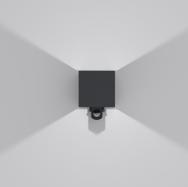 Brilagi - CUBE da esterno Muro Lampada con Sensor, LED/6W/230V, antracite