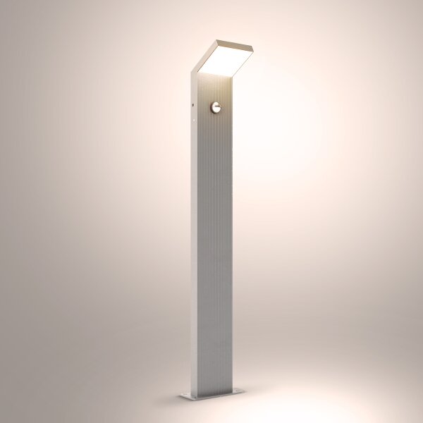 Brilagi - Lampada LED da esterno con sensore RIANO LED/8W/230V argento IP65 80 cm