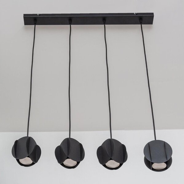 Lampadario sospeso su cavo GAMBIT 4x GU10/10W/230V, nero