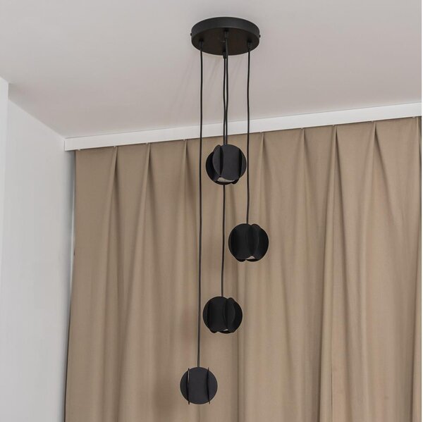 Lampadario a sospensione con cavo GAMBIT 4xGU10/10W/230V nero
