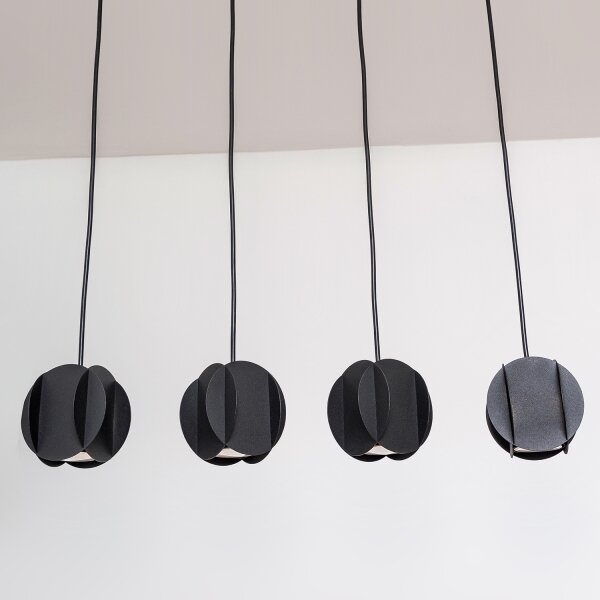 Lampadario sospeso su cavo GAMBIT 4x GU10/10W/230V, nero