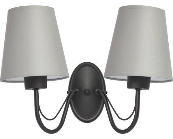 Lampada da parete MALBO 2xE27/15W/230V grigia/nera