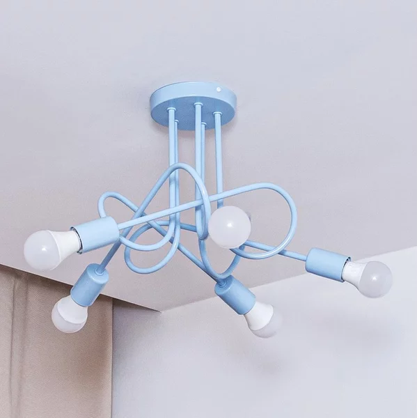Lampadario a plafone OXFORD 5xE27/15W/230V blu