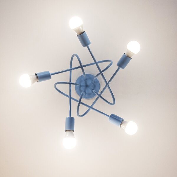 Lampadario a plafone OXFORD 5xE27/15W/230V blu