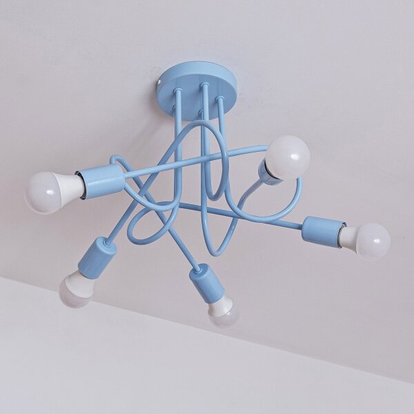 Lampadario a plafone OXFORD 5xE27/15W/230V blu