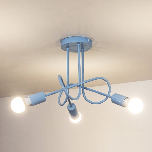 Plafoniera OXFORD 3xE27/15W/230V blu