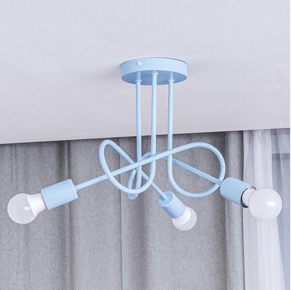 Plafoniera OXFORD 3xE27/15W/230V blu