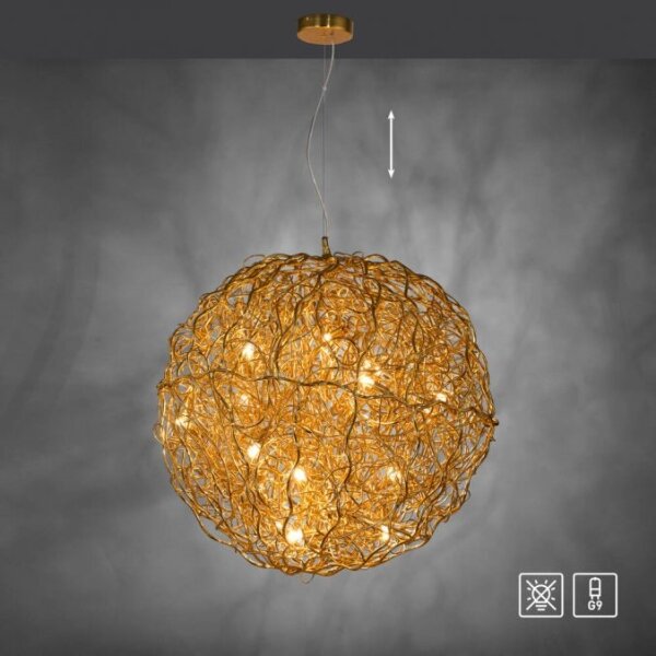 Paul Neuhaus 2019-12 - Lampadario a sospensione SAREA 15xG9/40W/230V, oro