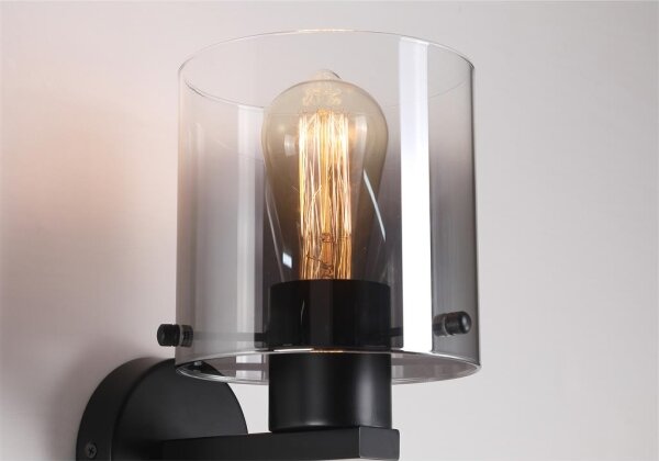 Searchlight 88912-1BK - Applique SWEDEN 1xE27/60W/230V nero/smoked