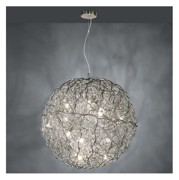 Paul Neuhaus 2019-21 - Lampadario sospeso su cavo SAREA 15xG9/40W/230V, finitura argento