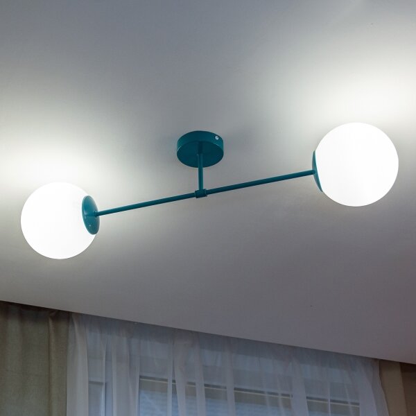 Plafoniera MOON 2xE27/15W/230V turchese