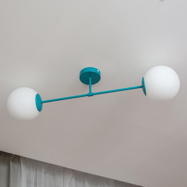 Plafoniera MOON 2xE27/15W/230V turchese