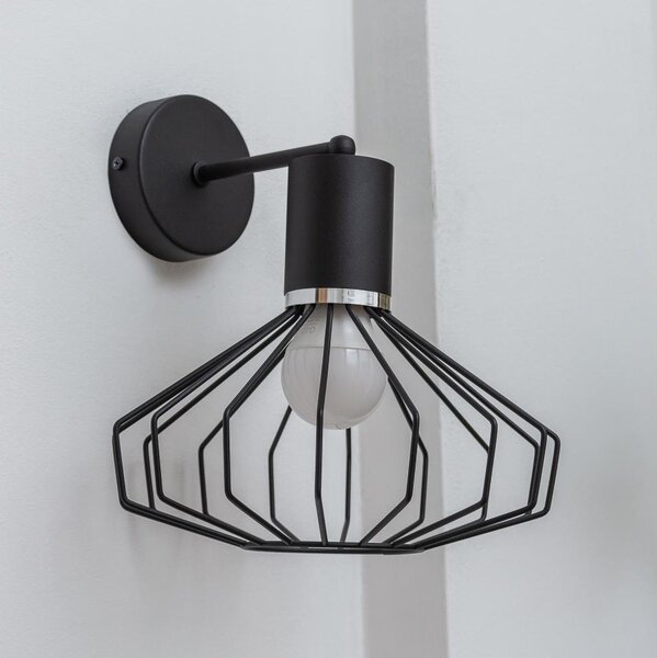 Lampada da parete SOLANO 1xE27/15W/230V nero/cromo lucido