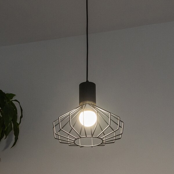 Lampada a sospensione con cavo SOLANO 1xE27/15W/230V nero/oro