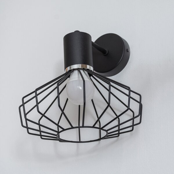 Lampada da parete SOLANO 1xE27/15W/230V nero/cromo lucido