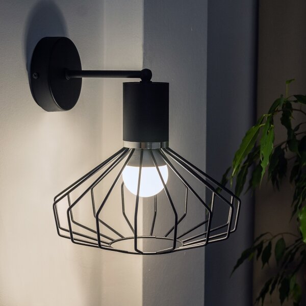 Lampada da parete SOLANO 1xE27/15W/230V nero/cromo lucido